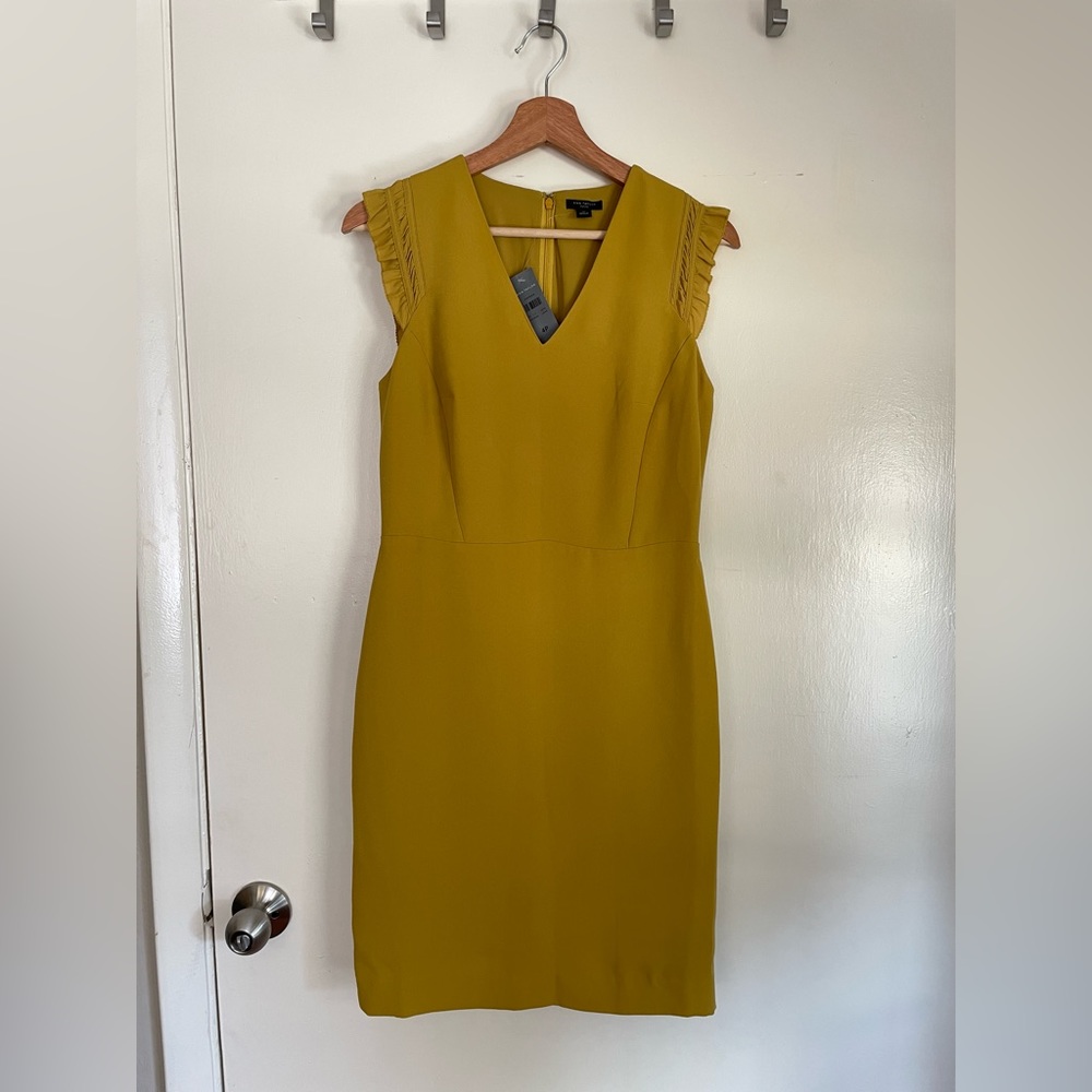 Ann Taylor Yellow Sheath Dress 4 Petite
